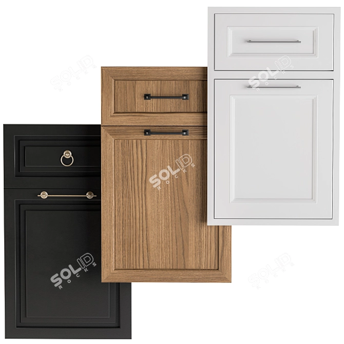 Modern Cabinet Door Set 3D model image 1