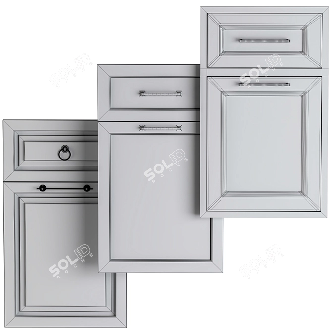 Modern Cabinet Door Set 3D model image 2