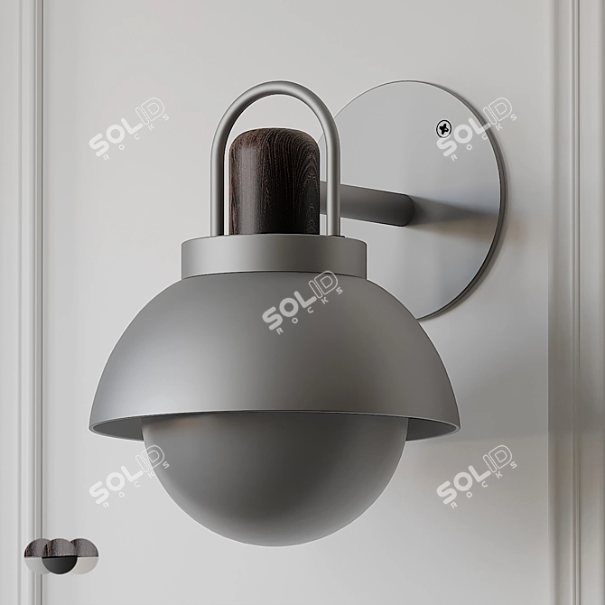 Sleek Arc Vanity Sconce 3D model image 1