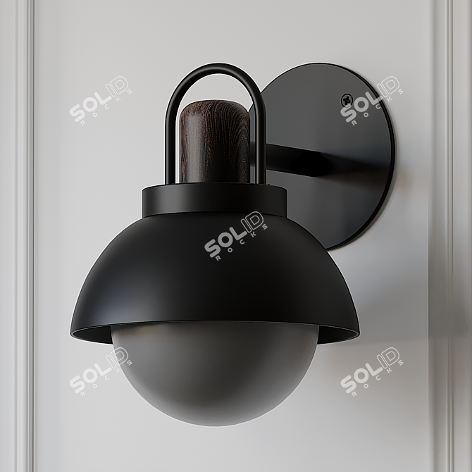 Sleek Arc Vanity Sconce 3D model image 3