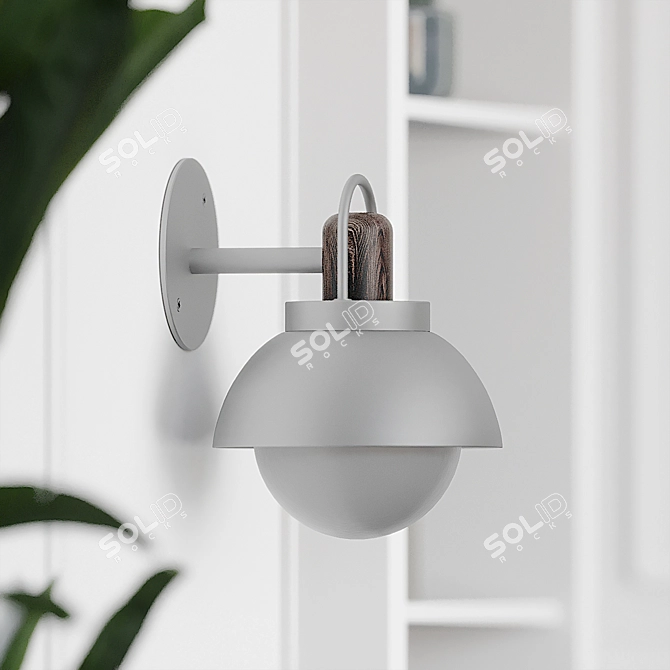 Sleek Arc Vanity Sconce 3D model image 5