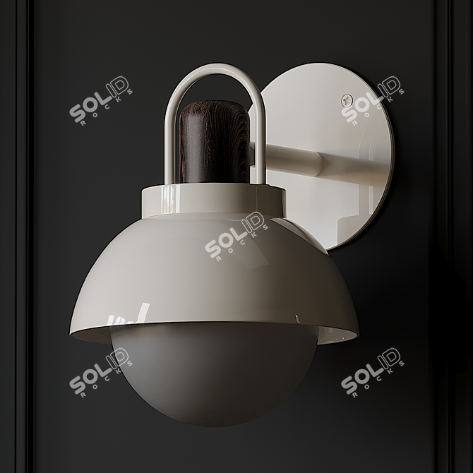 Sleek Arc Vanity Sconce 3D model image 6