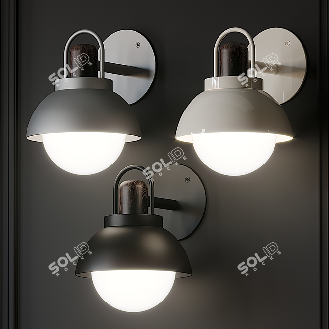 Sleek Arc Vanity Sconce 3D model image 8