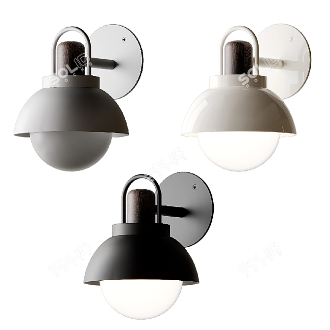 Sleek Arc Vanity Sconce 3D model image 10