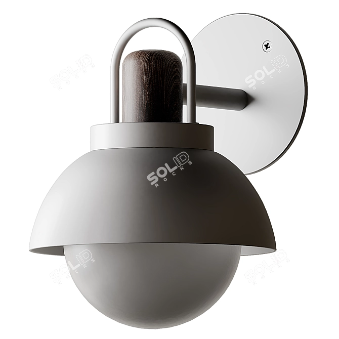 Sleek Arc Vanity Sconce 3D model image 11