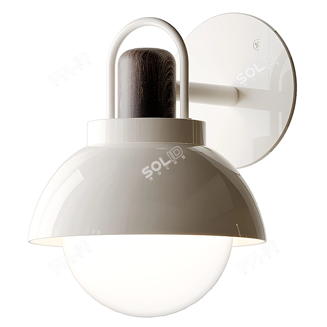 Sleek Arc Vanity Sconce 3D model image 12