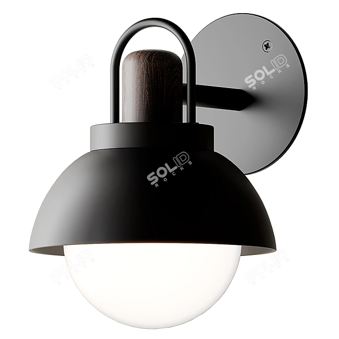 Sleek Arc Vanity Sconce 3D model image 13