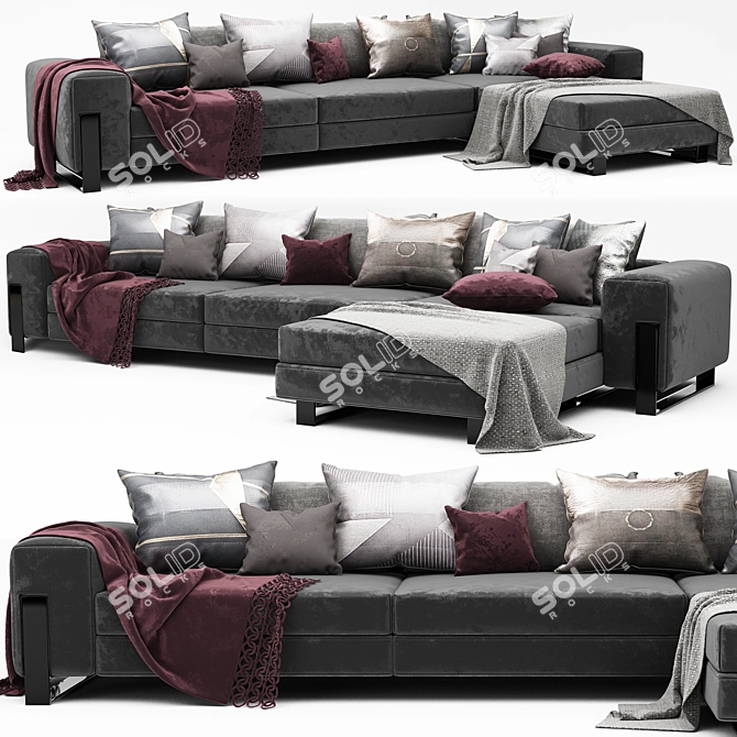 Modern Corner Sofa - High-Quality, Stylish Design 3D model image 2