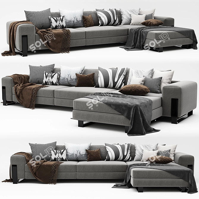 Modern Corner Sofa - High-Quality, Stylish Design 3D model image 3
