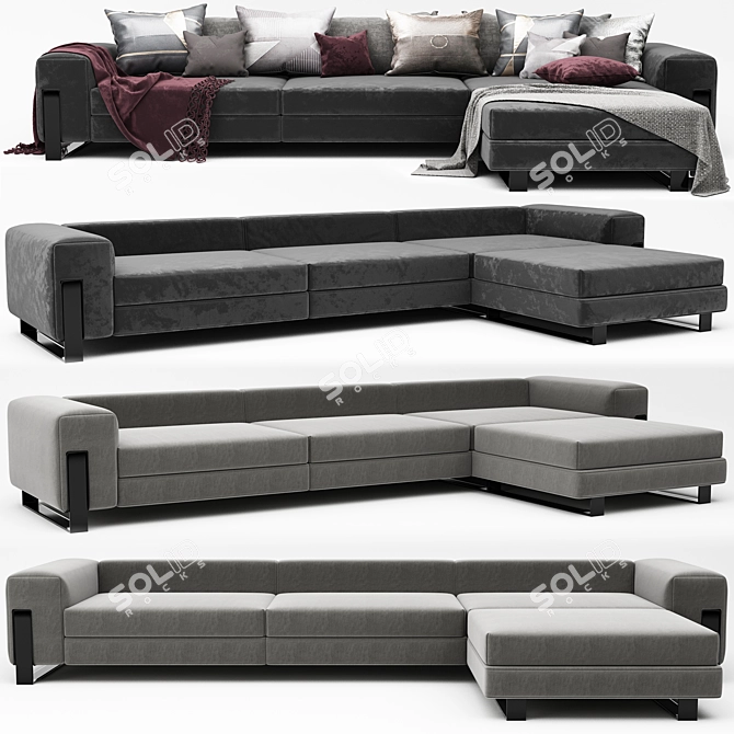 Modern Corner Sofa - High-Quality, Stylish Design 3D model image 4
