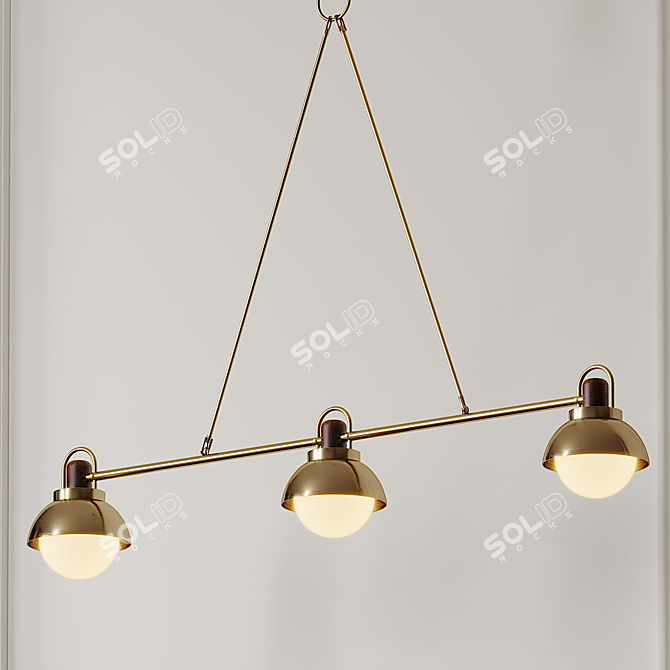Sleek Arc Hanging Light 3D model image 1