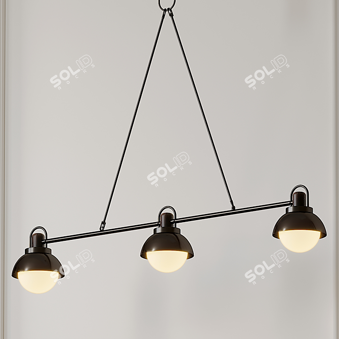 Sleek Arc Hanging Light 3D model image 2