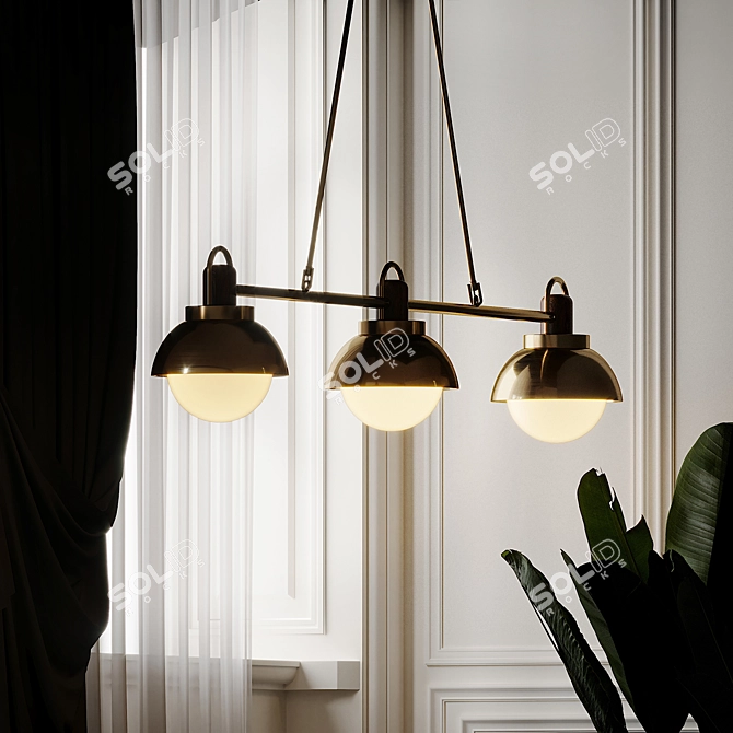 Sleek Arc Hanging Light 3D model image 4
