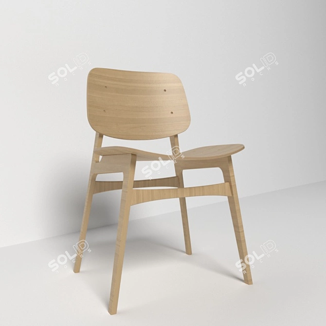 Title: Sleek Ergonomic Chair 3D model image 2