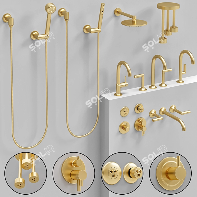 Brizo Odin Collection Faucets: Sleek and Stylish 3D model image 2