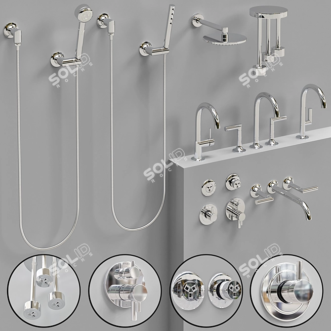 Brizo Odin Collection Faucets: Sleek and Stylish 3D model image 3