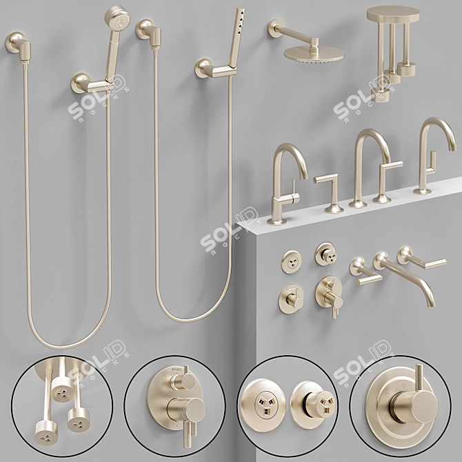 Brizo Odin Collection Faucets: Sleek and Stylish 3D model image 4