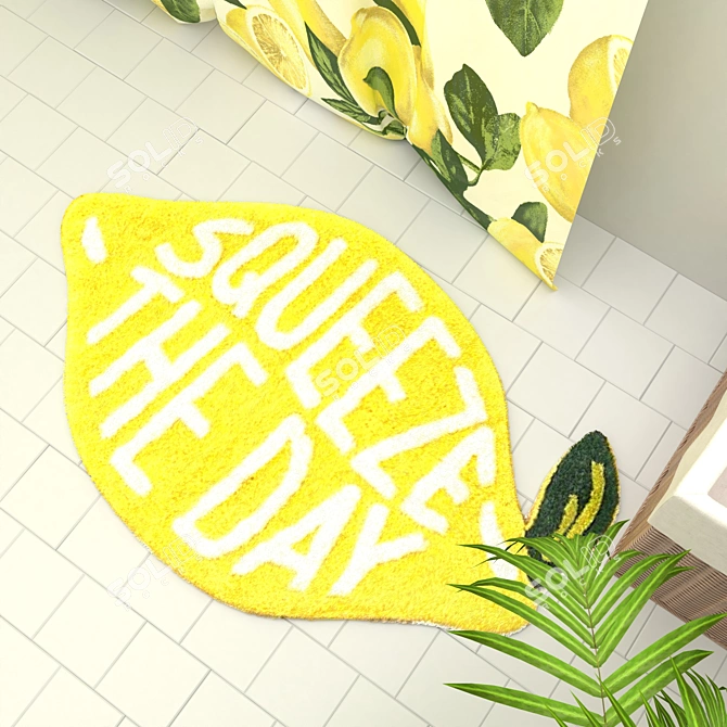 Lemon Squeeze Bath Mat Urban Outfitters 3D model image 3