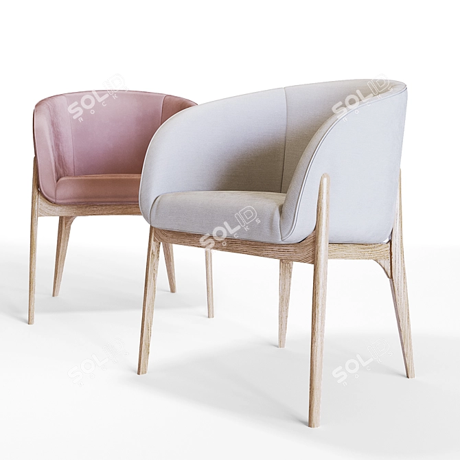 Contemporary Pippa Tub Chair: Sleek, Stylish, Comfortable 3D model image 2