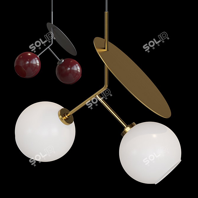 Elegant Glass Pendant Lamp 3D model image 1