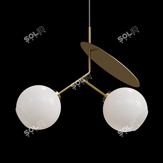 Elegant Glass Pendant Lamp 3D model image 2