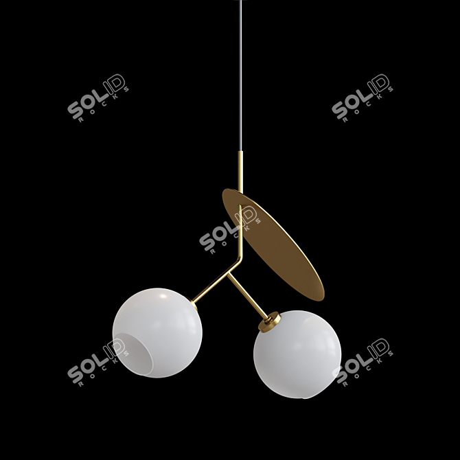 Elegant Glass Pendant Lamp 3D model image 3