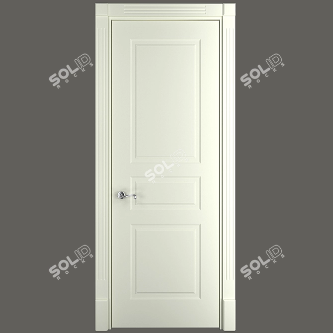 Turin 6 Classic: Elegant Interior Door with RAL 9010 Enamel Finish 3D model image 1
