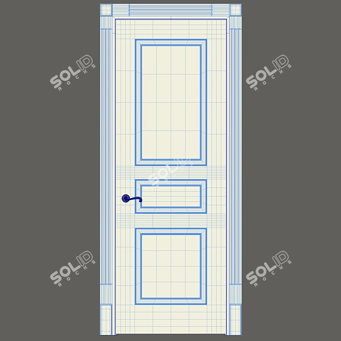 Turin 6 Classic: Elegant Interior Door with RAL 9010 Enamel Finish 3D model image 2