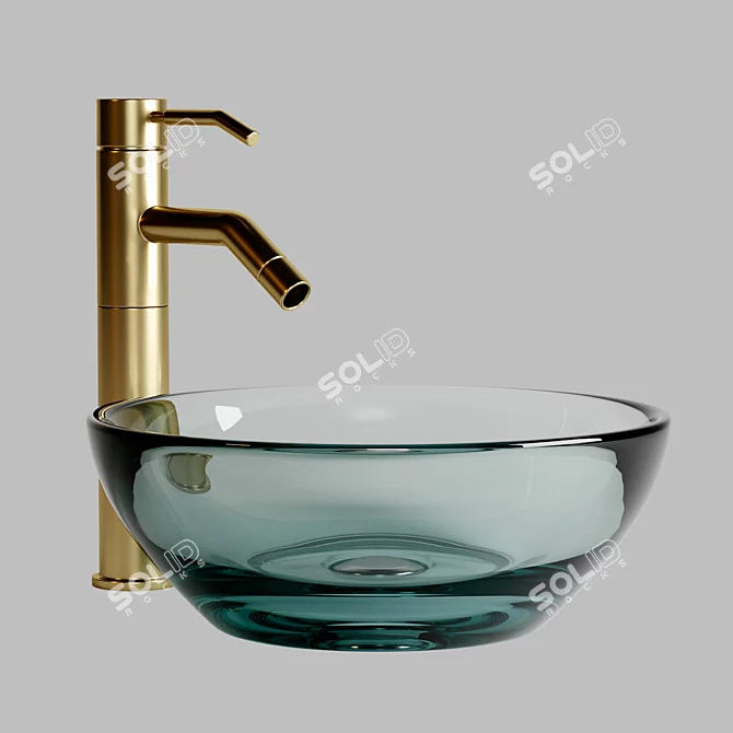 Elegant Glass Sink 3D model image 1