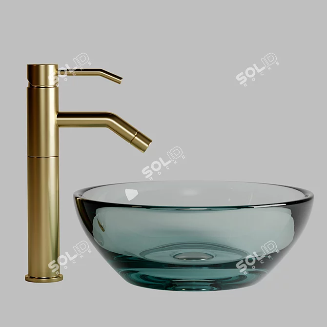 Elegant Glass Sink 3D model image 2