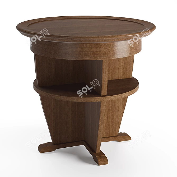 Oak Wood Ralph Lauren Bedside Table 3D model image 1