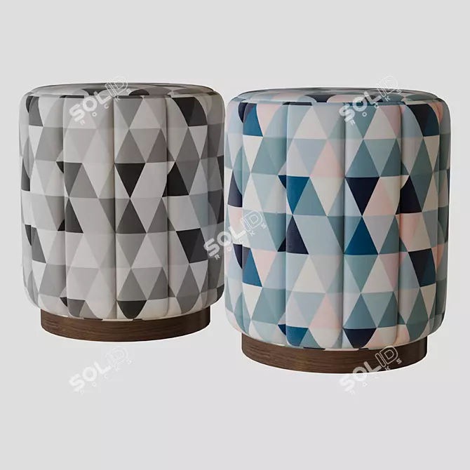 Carter Tirolo Pouf: Chic and Versatile 3D model image 2