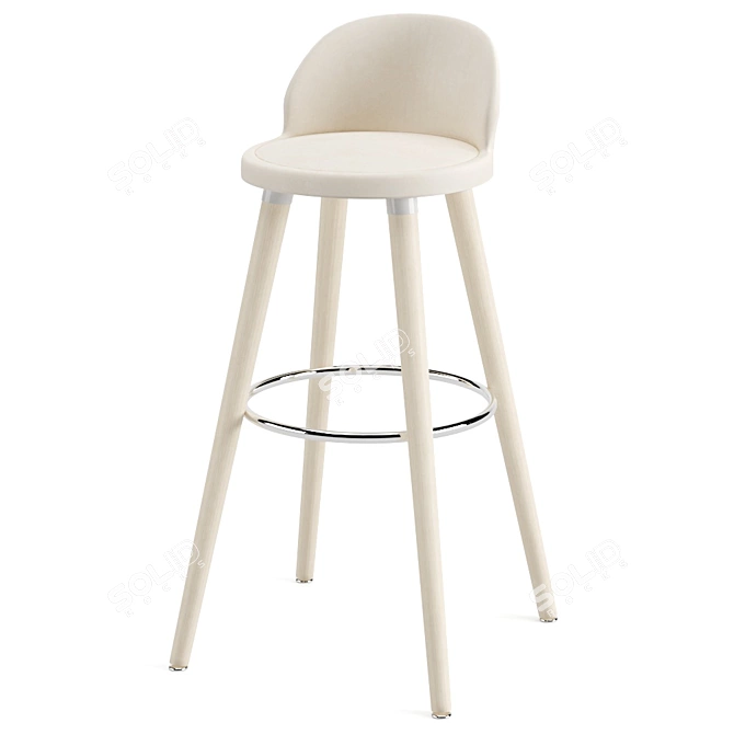 Natural Wood Jive Stool 3D model image 1