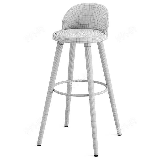 Natural Wood Jive Stool 3D model image 3