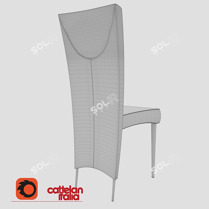 Elegant Elenoire Chair: Italian Sophistication 3D model image 5