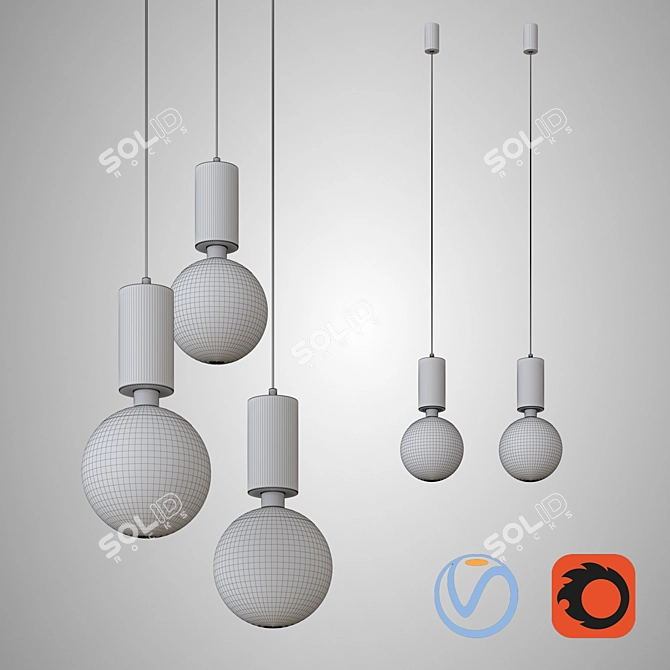 Minimalist Pawn Pendant Lamp 3D model image 2