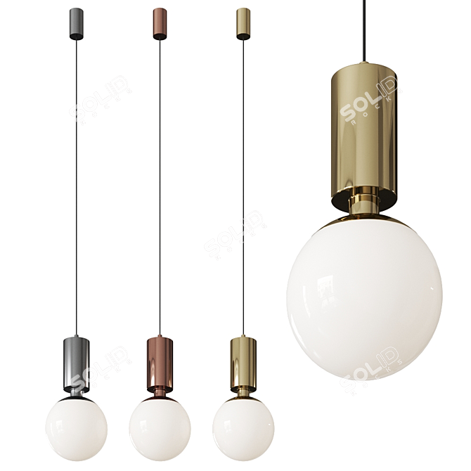 Minimalist Pawn Pendant Lamp 3D model image 3