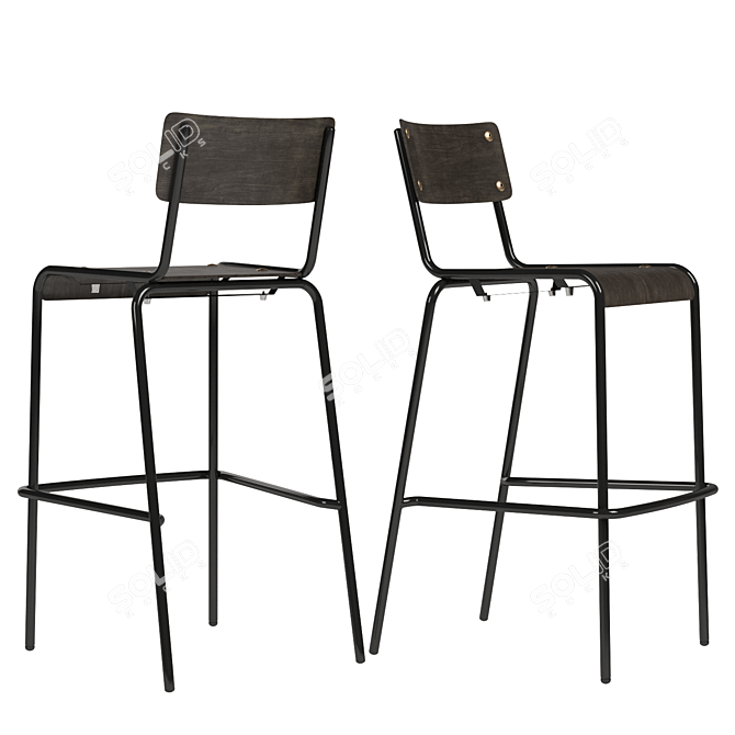 Modern Industrial Agape Bar Stool 3D model image 3