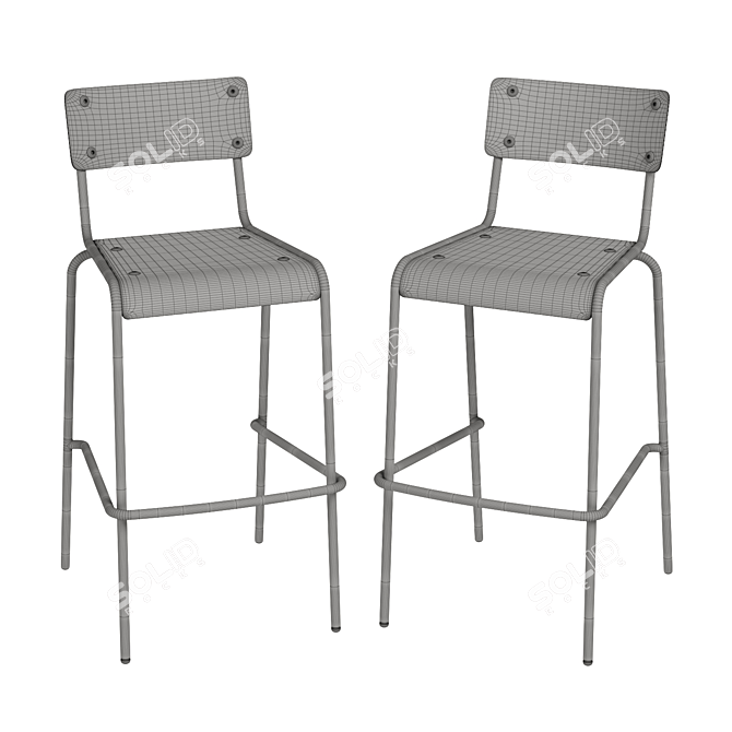 Modern Industrial Agape Bar Stool 3D model image 5