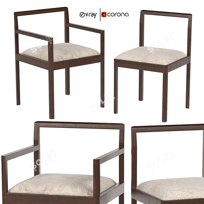 Densen Armchair - Elegant Dining Chair 3D model image 1
