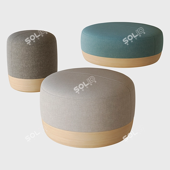 Elegant Egon Pouf: The Perfect Addition 3D model image 1