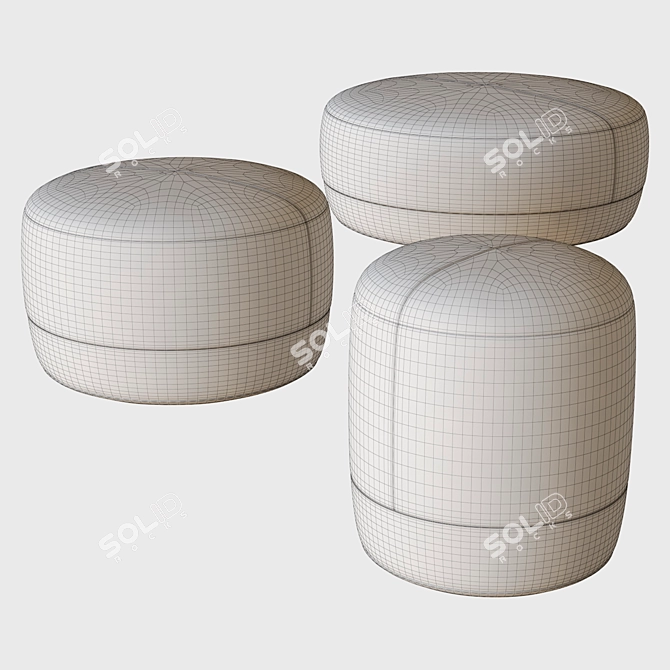 Elegant Egon Pouf: The Perfect Addition 3D model image 3