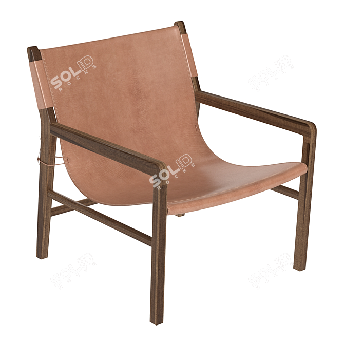 Whiskey Leather Lounge 1: Luxury Armchair 3D model image 2