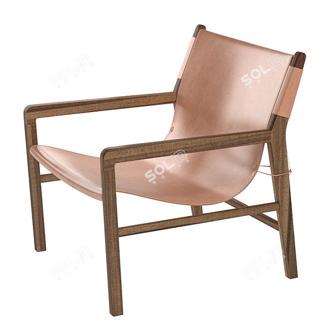 Whiskey Leather Lounge 1: Luxury Armchair 3D model image 4