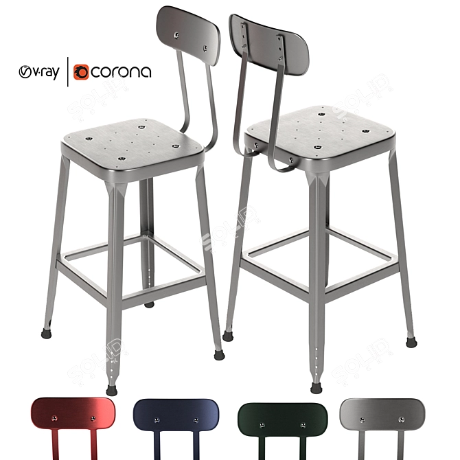 Versatile Schoolhouse Stool : Maximizing Utility & Comfort 3D model image 6