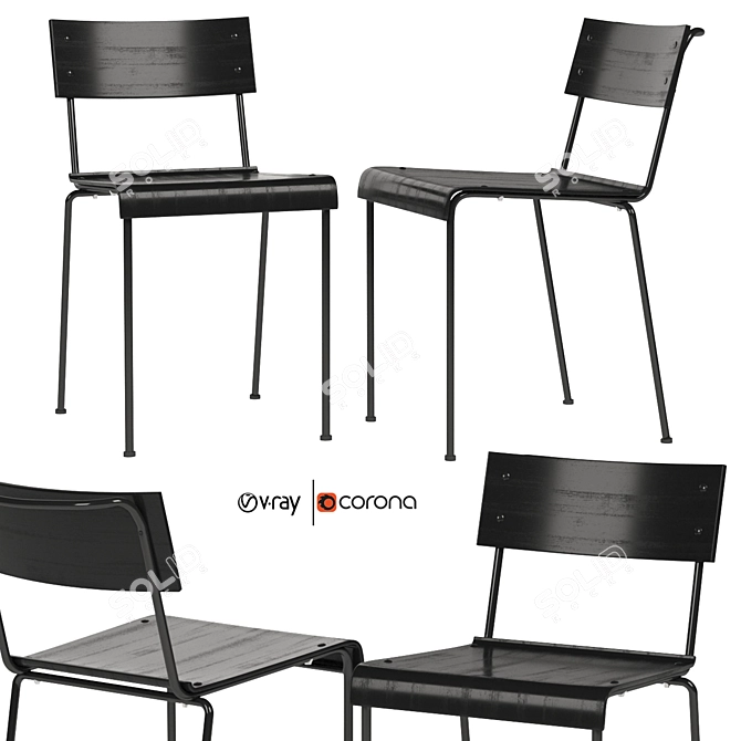 Modern Stride Side Chair: Industry West 3D model image 1