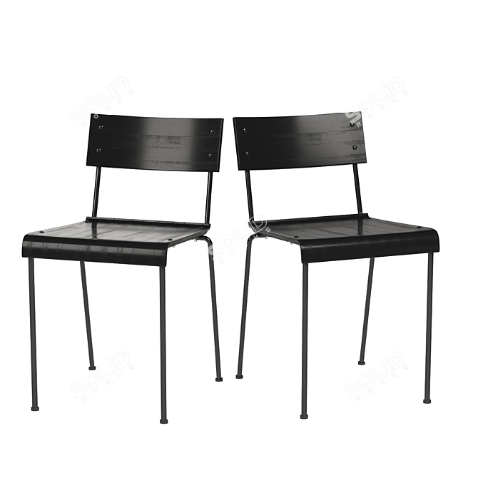 Modern Stride Side Chair: Industry West 3D model image 5