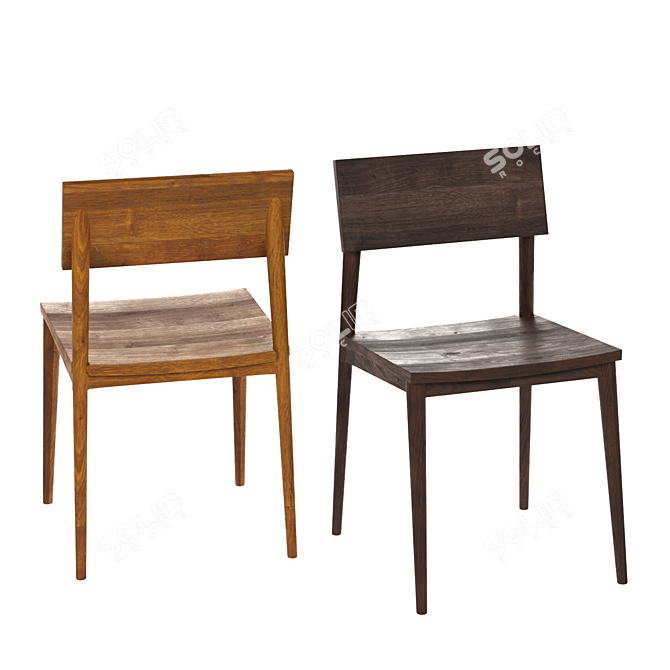Classic Wood Dining Chair 3D model image 7