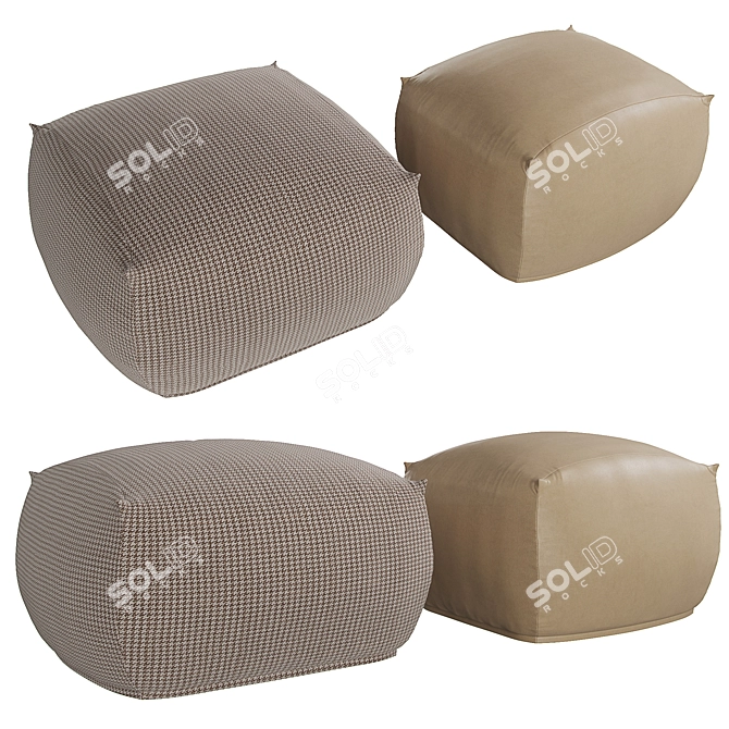 Tonin Casa Truly Pouf - Chic and Versatile 3D model image 1