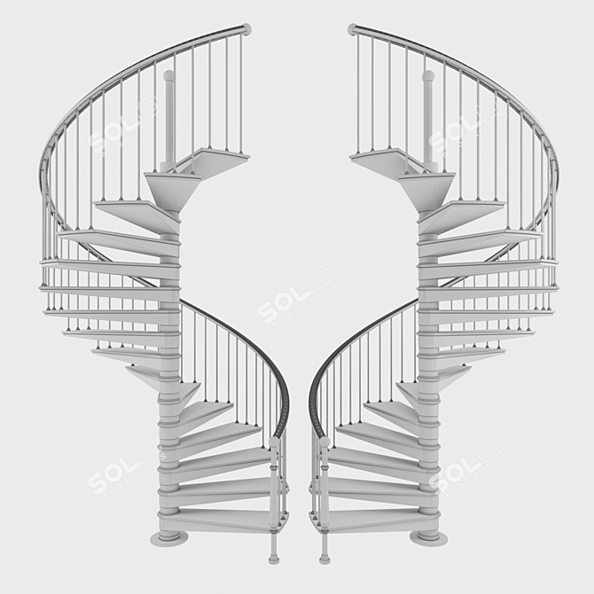 Classic Staircase 3D Model 3D model image 2